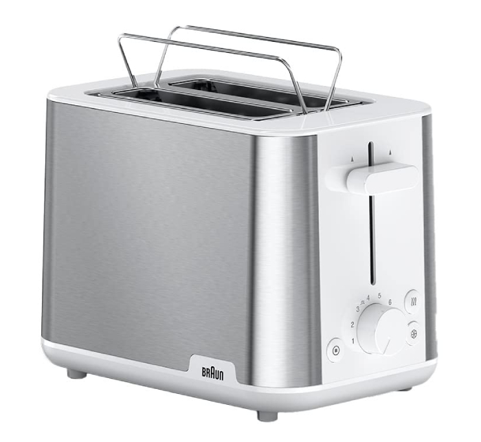 Topinkovač Braun HT 1510 WH PurShine / 900 W / 2 sloty / bílá/stříbrná Varianta: ivi5