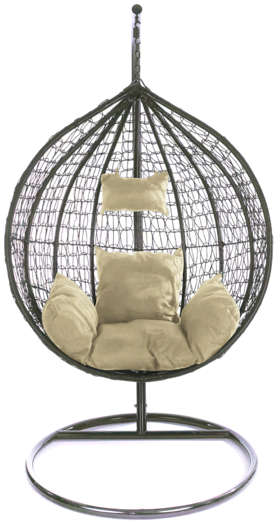 Závěsné křeslo BestBerg BBHC-11 / ratan / hnědá/krémová Varianta: ivi0