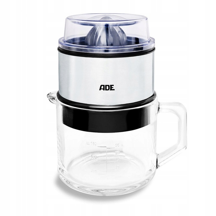 Elektrický lis na citrusy ADE KA 1803 / 60 W / 1 l / sklo / plast / nerezová ocel / stříbrná/průhledná/černá Varianta: ivi5