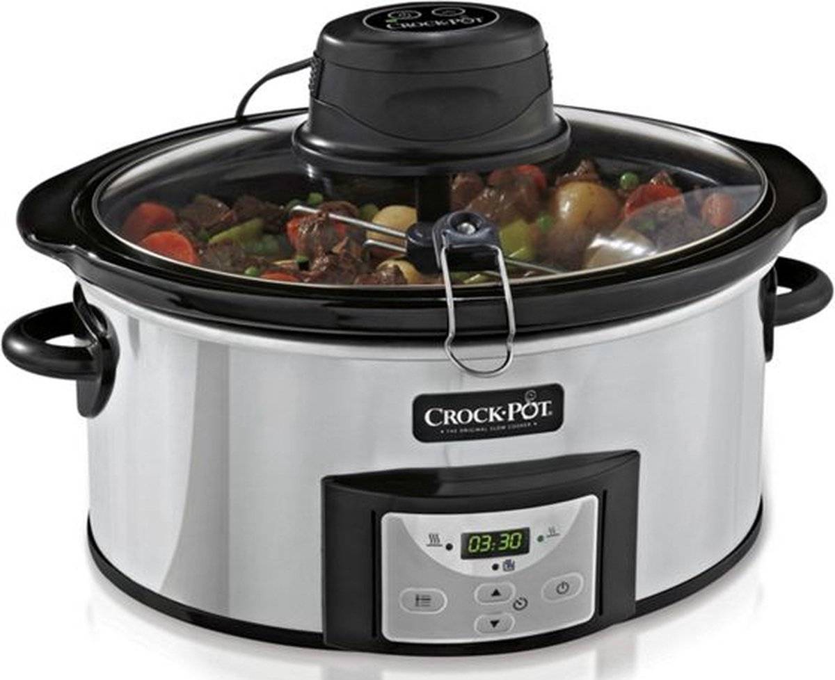 Elektrický pomalý hrnec CrockPot CSC012X / 5,7 l / 3 programy / max. 95 °C / 240 W / 1,8 m / stříbrná/černá Varianta: ivi1