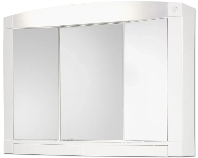 LED zrcadlová skříňka Jokey Swing / 76 x 58 x 18 cm / plast / bílá Varianta: ivi1