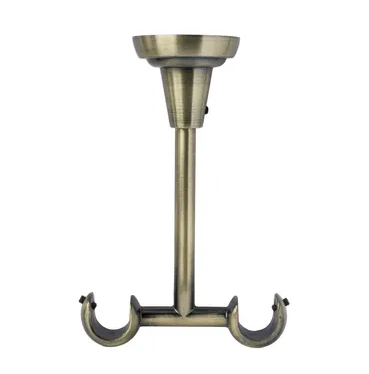 German Dvojitý stropní držák garnýžové tyče / 13 cm / kov / antická zlatá Varianta: ivi0