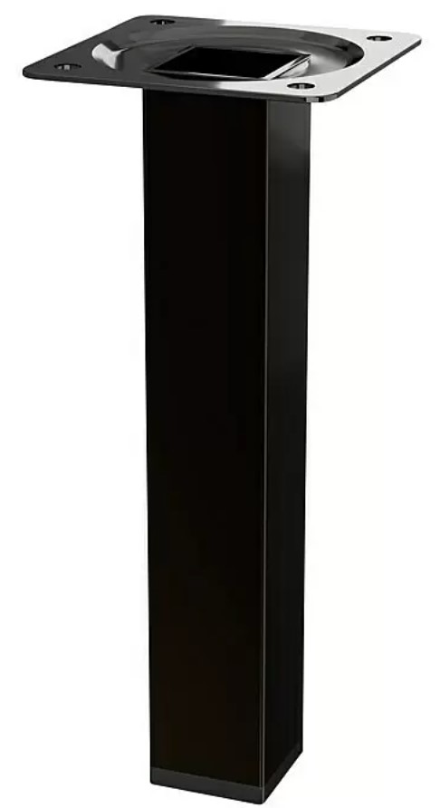 Nábytková noha Walteco / 2,5 x 2,5 x 15 cm / nosnost 50 kg / ocel / lesklá černá Varianta: ivi0