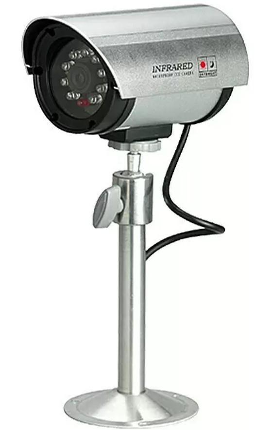Atrapa bezpečnostní kamery Unitec / LED světlo / hliník / stříbrná Varianta: ivi1