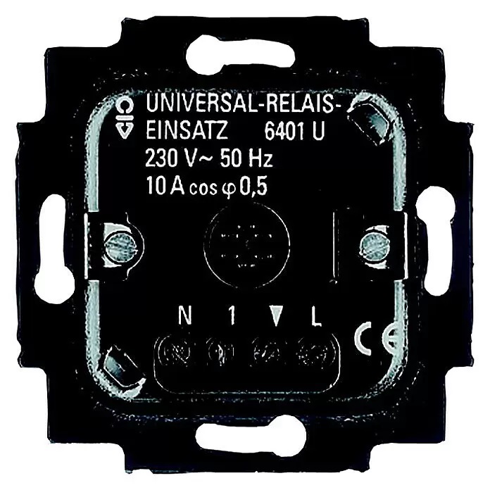 Reléový modul Busch-Jaeger 6401 U / IP20 / pod omítku / 230 V / 50 Hz / -25°C až +55°C / plast / kov / černá Varianta: ivi0