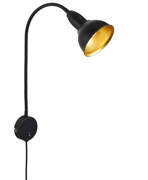 Nástěnné svítidlo Briloner Hygge / E14 / 10 W / IP20 / s klipem / flex rameno / černá Varianta: ivi1