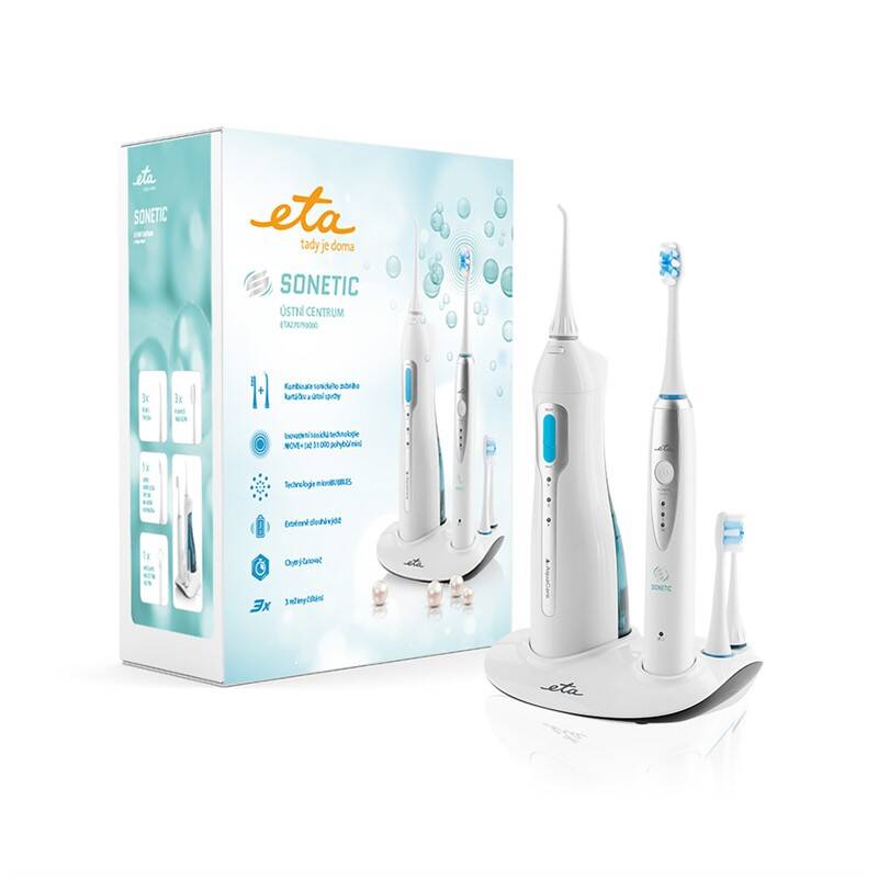 Orální centrum ETA Sonetic 2707 90000 / 31 000 oscilačních pohybů za minutu / 3 režimy čištění / bílá Varianta: ivi1
