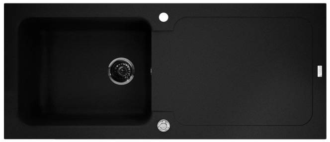 Vestavěný dřez s odkapávačem Carea Botia / 118 x 50 cm / CAREAgranit® / odolnost do 300 °C / černá Varianta: ivi2