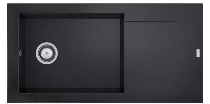 Granitový dřez CAREA Dukkah s odkapávačem / 98 x 50 cm / odolnost do 300 °C / CAREAlith® / černá Varianta: ivi2