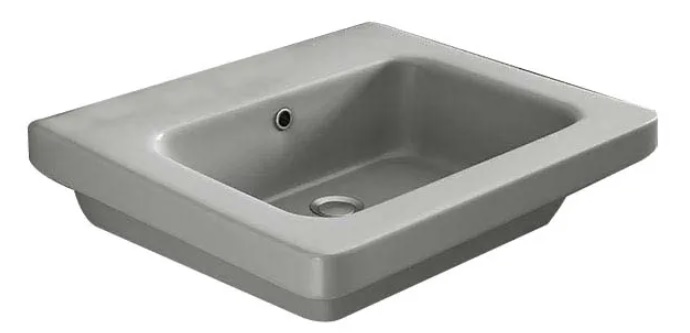 Umyvadlo RAK Ceramics Feeling / 55 x 46 cm / bez speciální glazury / otvor pro baterii na středu / s přepadem / matná / šedá Varianta: ivi1