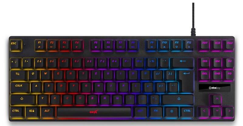 Klávesnice Niceboy ORYX K300X (oryx-k-300x) / CZ layout/ mechanické spínače / USB 2.0 / anti-ghosting / černá Varianta: ivi1
