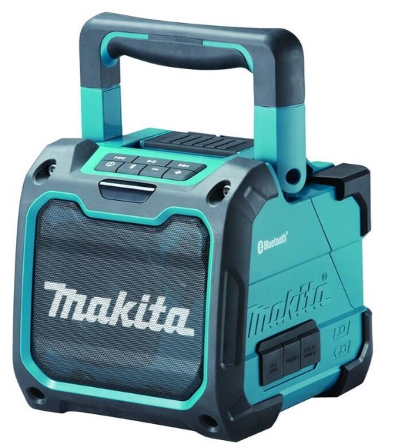 Přenosný stavební reproduktor Makita DMR200 / BEZ AKUMULÁTORU A NABÍJEČKY / Bluetooth / 3,5 mm jack / 10 W / tyrkysová/černá Varianta: ivi1