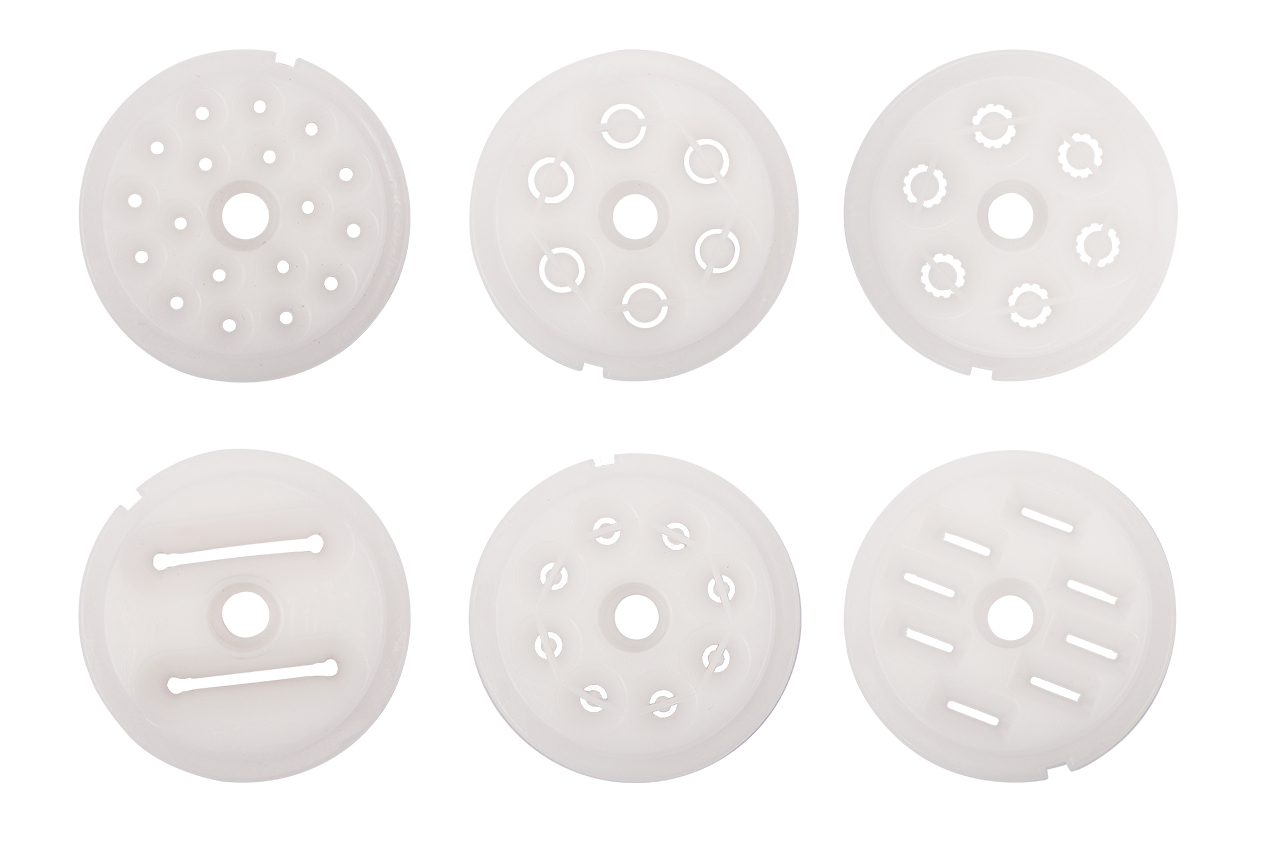 Nástavce na výrobu těstovin BestBerg BBR-P / příslušenství pro kuchyňské roboty BestBerg / 6 ks / bílá Varianta: ivi0