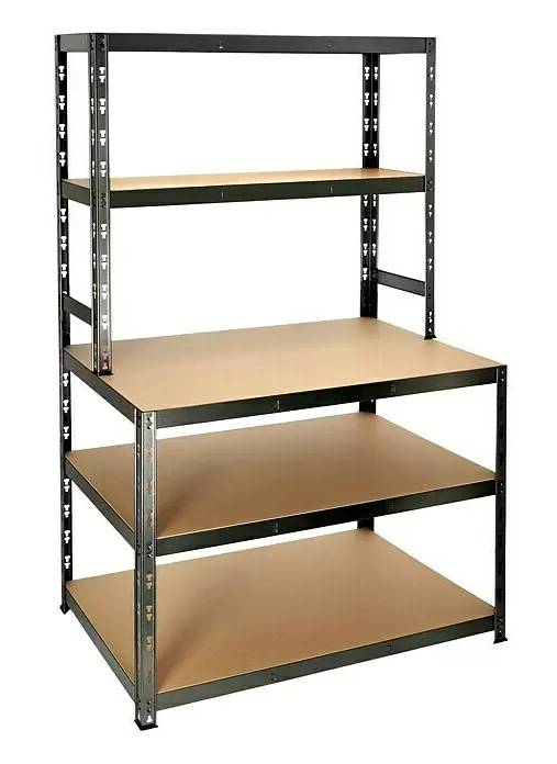 German Regál Metal Heavy Duty Step / 100 x 180 x 60/30 cm / černá Varianta: ivi1