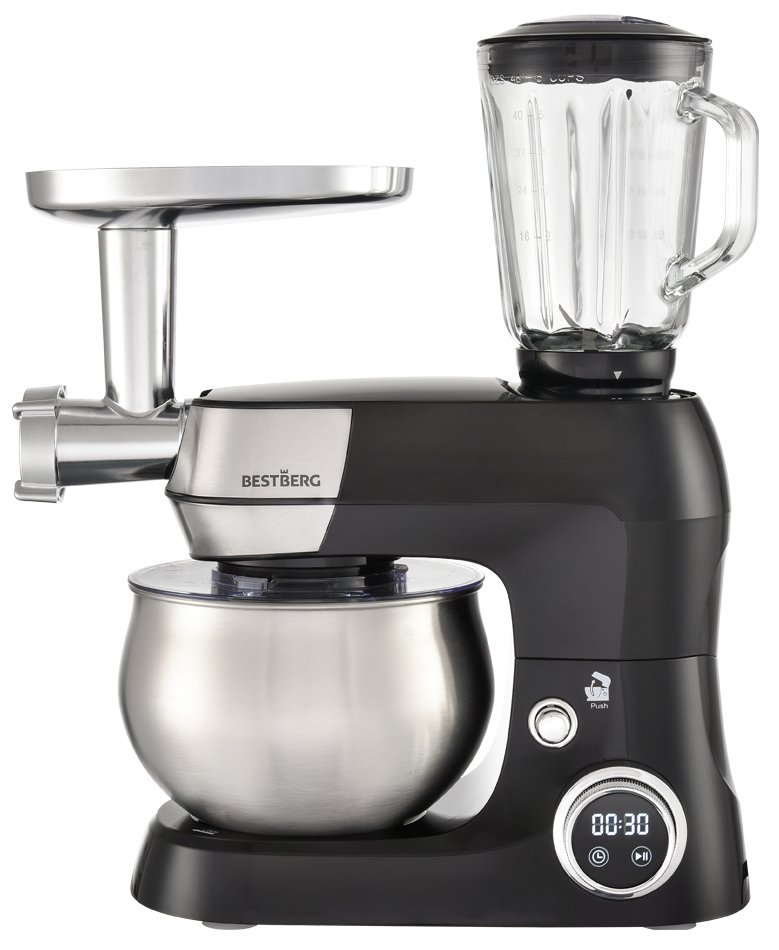 Multifunkční kuchyňský robot BestBerg BBR-1900B / 1900 W / 5 l / 12 rychlostí / černá Varianta: ivi0
