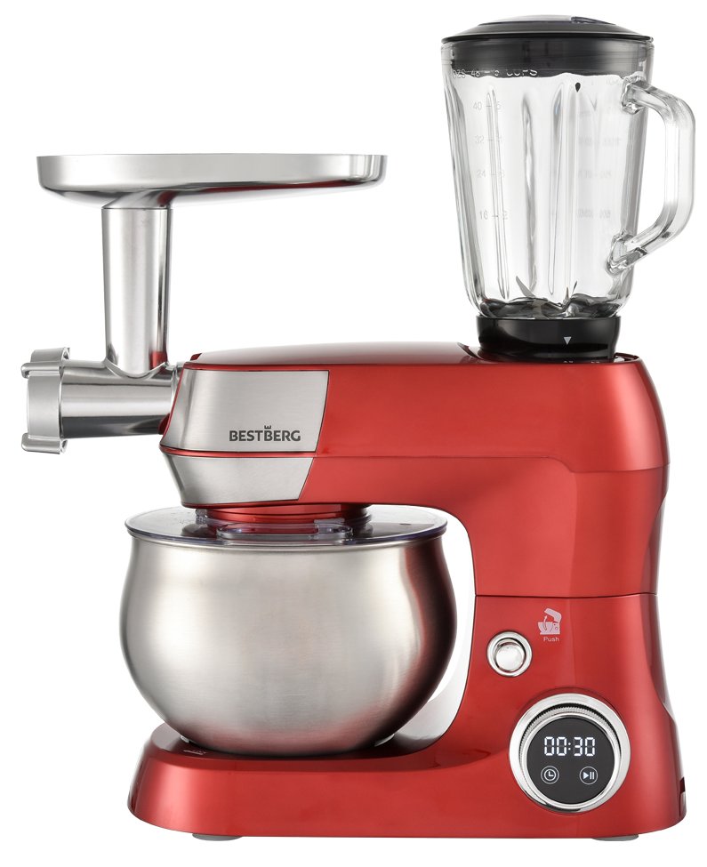 Multifunkční kuchyňský robot BestBerg BBR-1900R / 1900 W / 5 l / 12 rychlostí / červená Varianta: ivi2