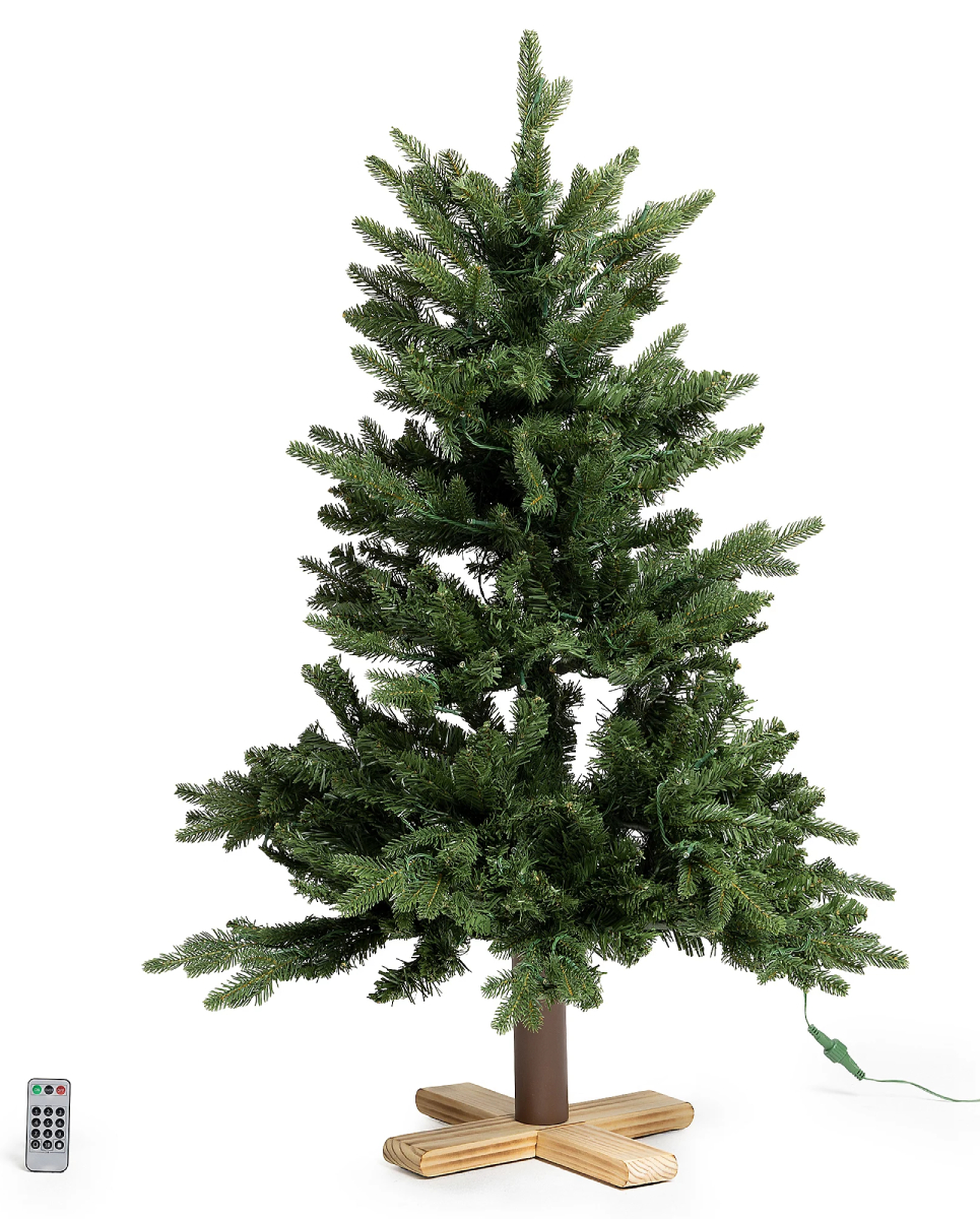 Luxusní vánoční 3D stromek QVC / jedle / 100 cm / 150 LED Deluxe / teplá bílá/vícebarevná / zelená Varianta: ivi21