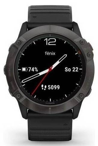 Chytré hodinky Garmin fenix 6X PRO Solar / 1,4" (3,5 cm) barevný displej / 32 GB / Bluetooth / černá/titanová Varianta: ivi1