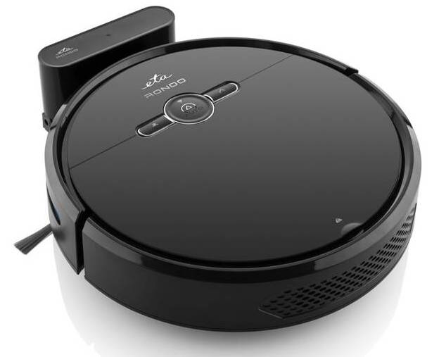 Robotický vysavač s mopem ETA Rondo 1244 90000 / 7,4 V / výška 8 cm / 0,6 l / černá Varianta: ivi1