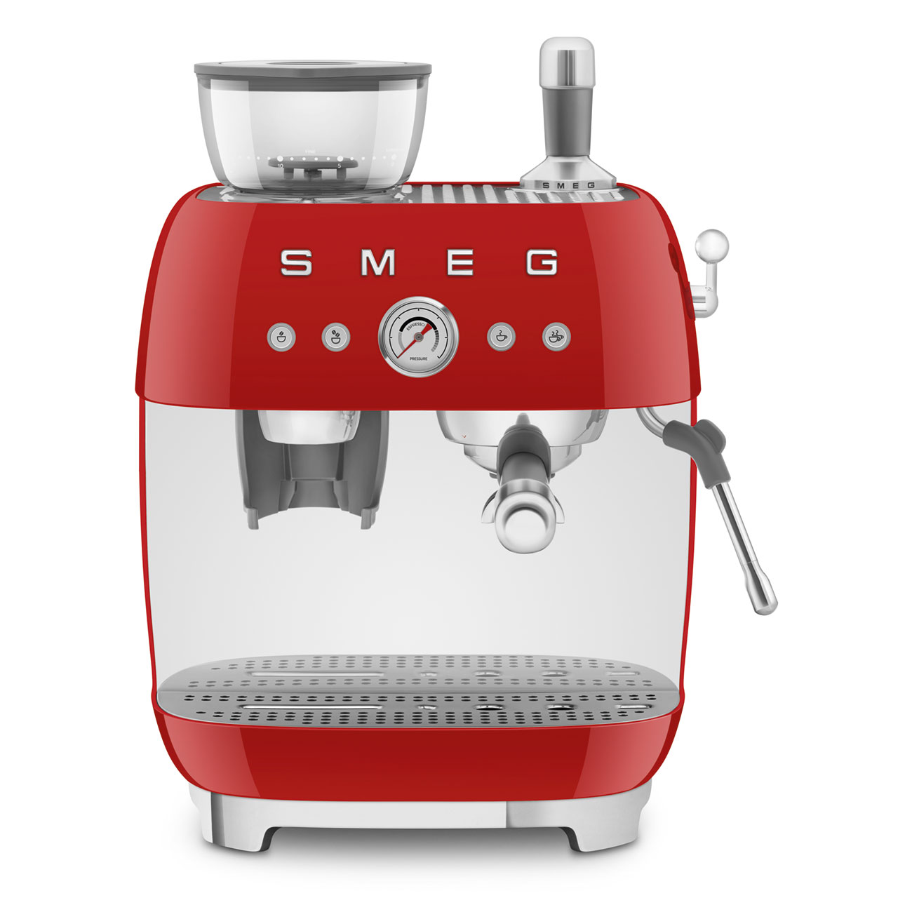 Pákový kávovar s mlýnkem Smeg 50's style EGF03RDEU / 1650 W / lesklá červená Varianta: ivi1