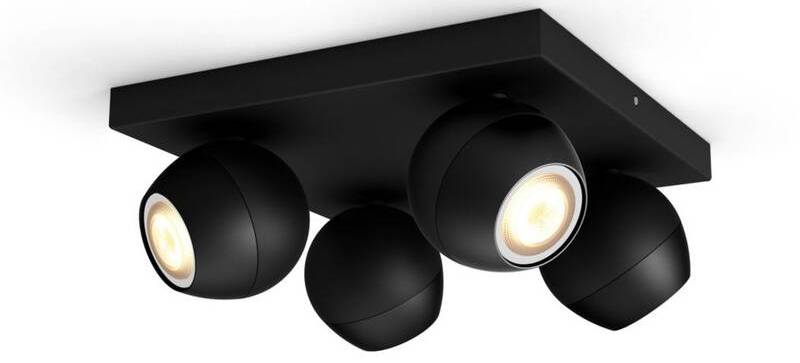 Bodové svítidlo Philips Hue Buckram White Ambiance 4 Spot (5047430P6) / 4x LED / 1400 lm / 22 W / černá Varianta: ivi1