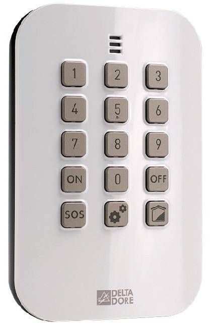 Rádiová kódová klávesnice Delta Dore CLS8000 Tyxal+ pro alarmová centra / -5 °C +40 °C / SOS / dosah až 300 m / bílá Varianta: ivi5