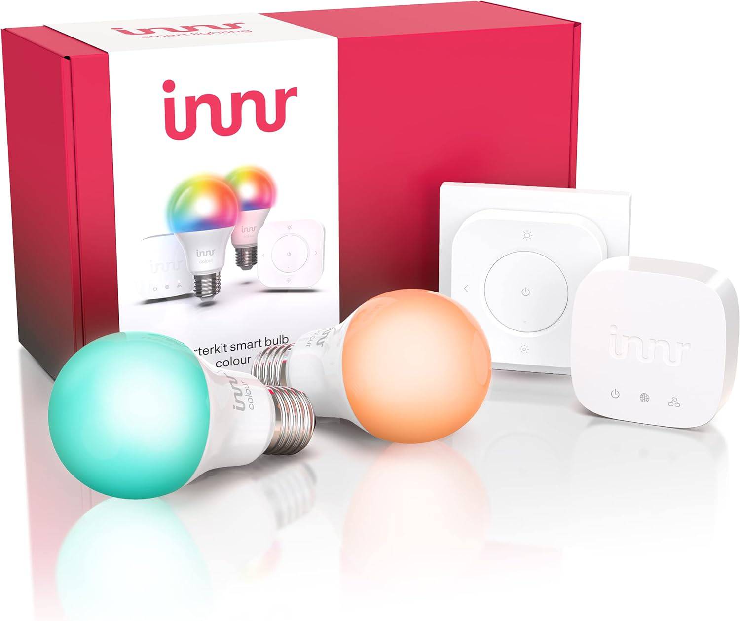 Innr Lighting Startovací sada chytrého osvětlení Innr Starter Kit E27 Color Bulb - Bridge, 2x Smart LED Bulb Color & Remote Control SK 286 C-2 / 60 W…