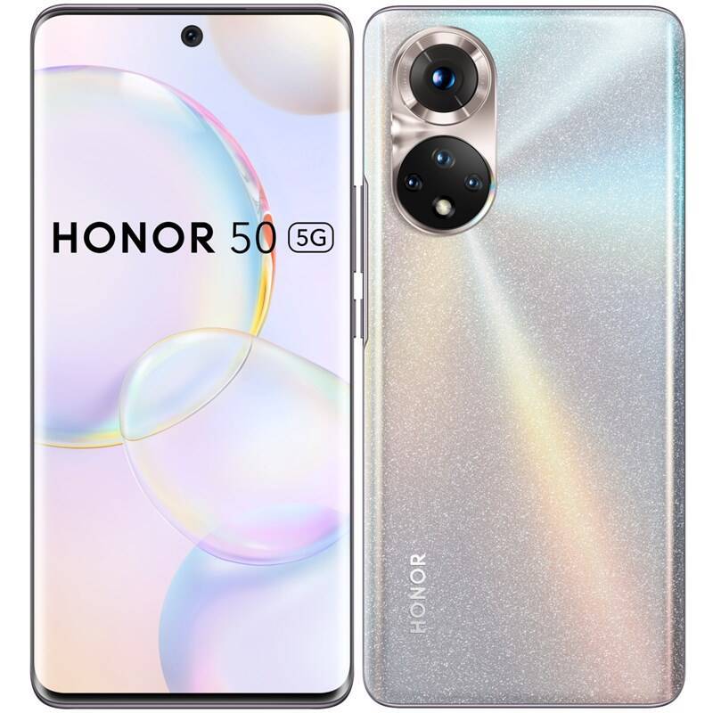 Mobilní telefon Honor 50 5G / 8GB/256GB / 6,57" (16,7 cm) OLED displej / stříbrná Varianta: ivi1