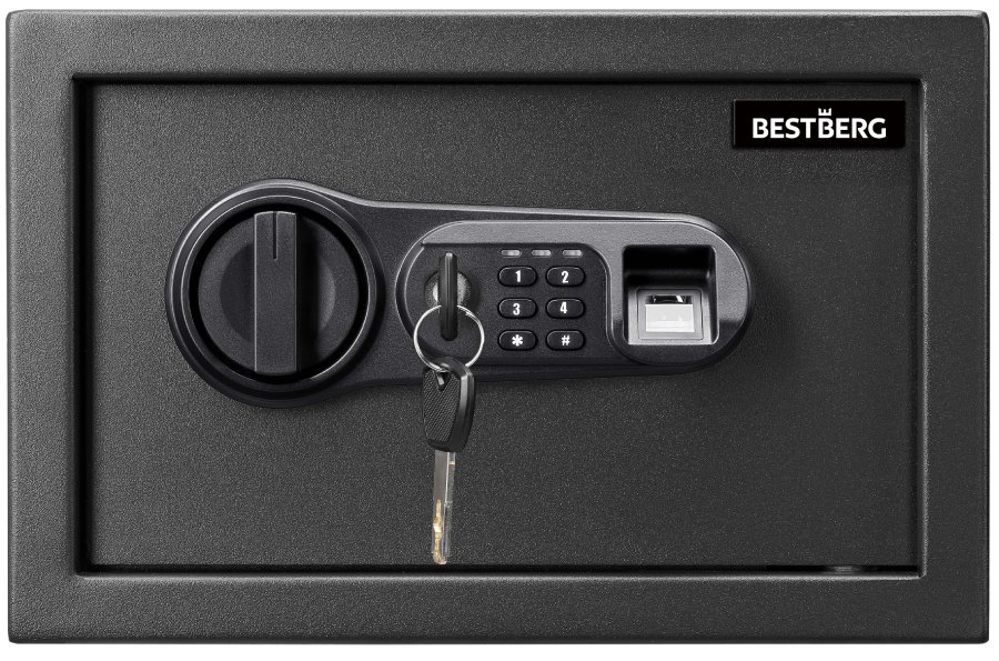 Digitální trezor na otisk prstu BestBerg BBSB-1F / 20 x 31 x 20 cm / černá Varianta: ivi0