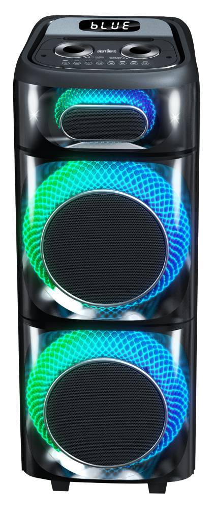 Přenosný party reproduktor BestBerg BBPS-2400 / Bluetooth / 2400 W / černá Varianta: ivi0