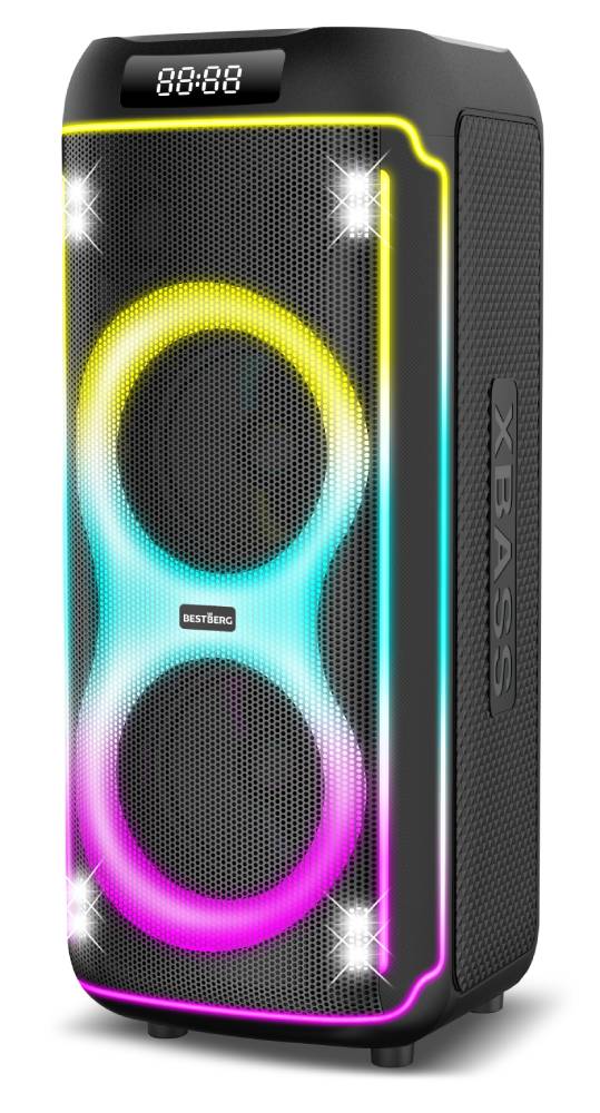 Přenosný party reproduktor BestBerg BBPS-1600 / Bluetooth / 1600 W / černá Varianta: ivi33