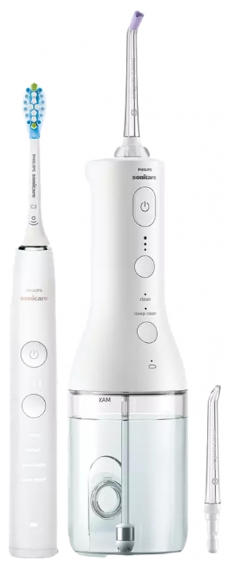 Set ústní sprcha Philips Sonicare Power Flosser a zubní kartáček Philips HX3886/41 Sonicare 9000 DiamondClean / bílá Varianta: ivi28