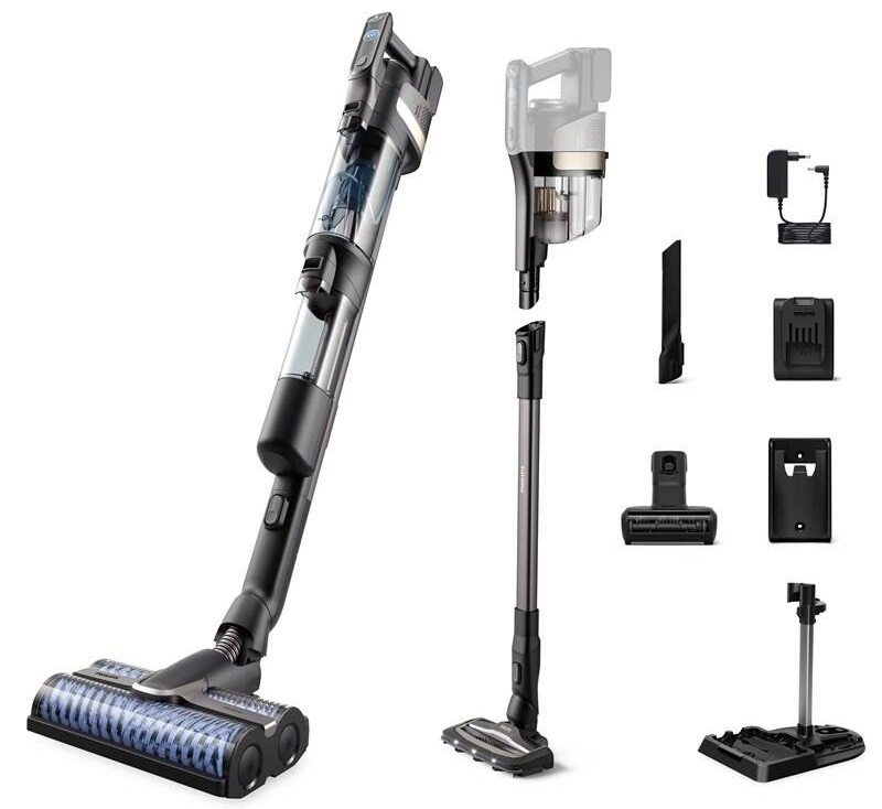 Bezdrátový tyčový vysavač Philips AquaTrio Series 9000 XW9383/01 / 0,45 l / 0,45 l / černá Varianta: ivi1