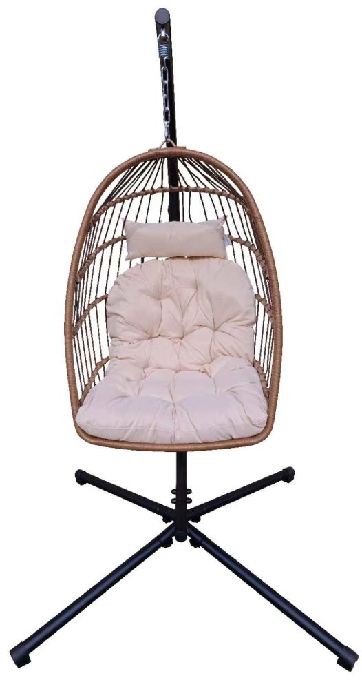 Závěsné křeslo BestBerg BBHC-31 / ocel / hnědá/béžová Varianta: ivi0