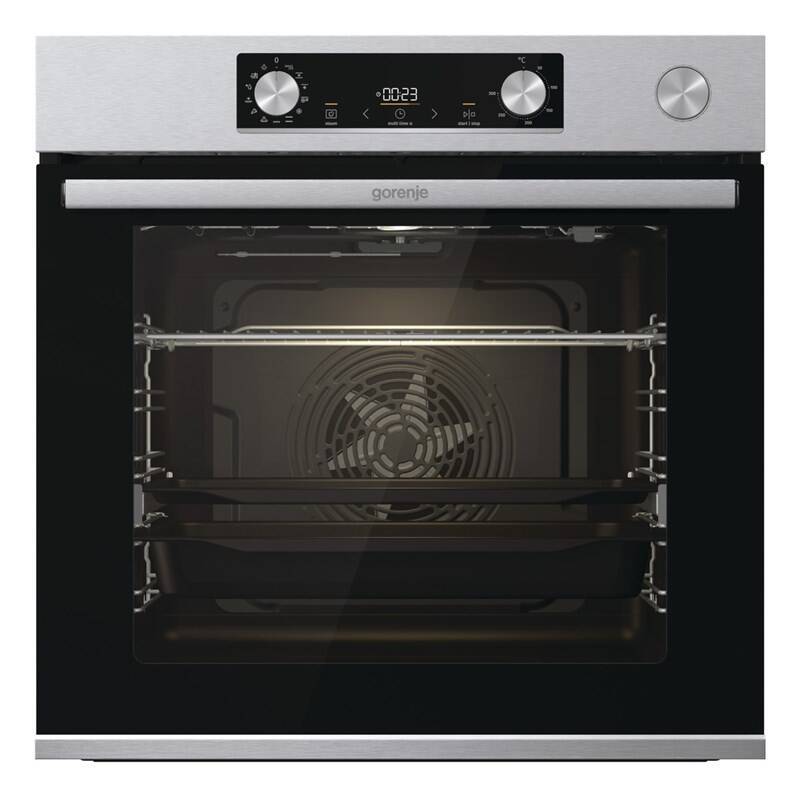 Vestavná trouba Gorenje Essential BSA6737E15X SteamAssist / 77 l / max.  300 °C / 3500 W / nerez/černá Varianta: ivi1
