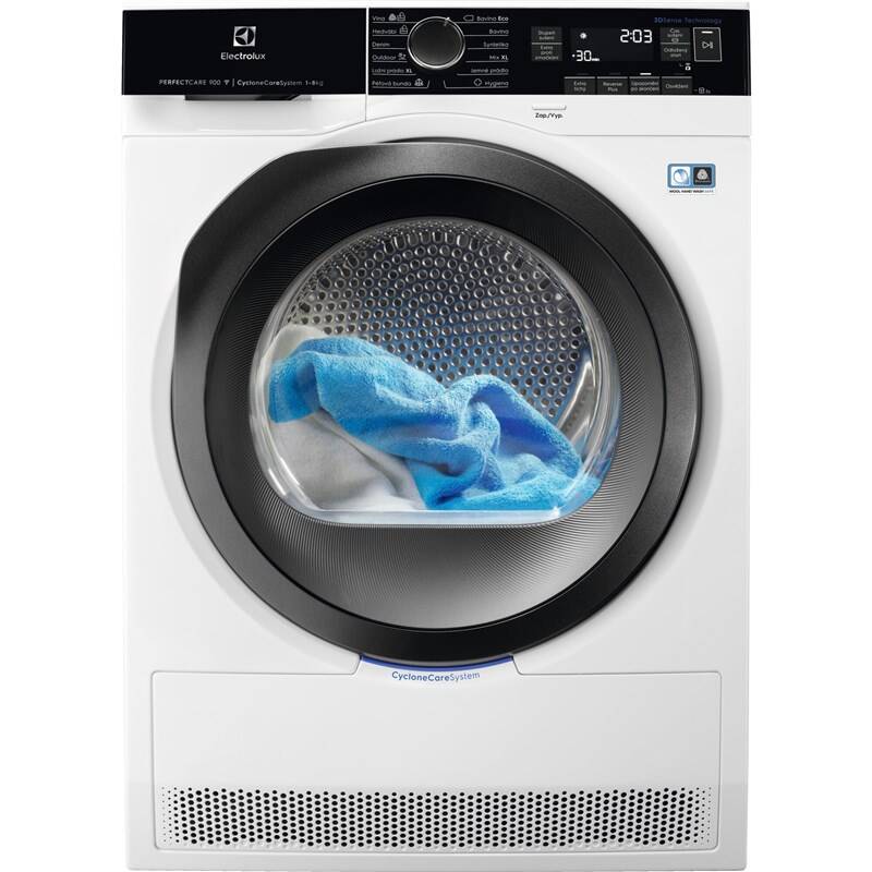 Sušička prádla Electrolux CycloneCare 3Dsense 900 EW9H188SCC / 8 kg / bílá Varianta: ivi1