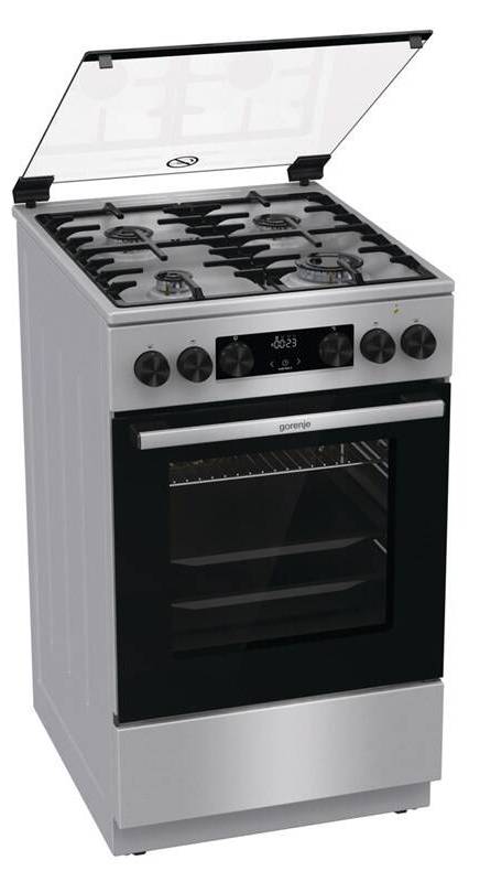 Kombinovaný sporák Gorenje Advanced MEKS5141X / 70 l / 4 varné zóny / 1,03 kWh / nerez Varianta: ivi2