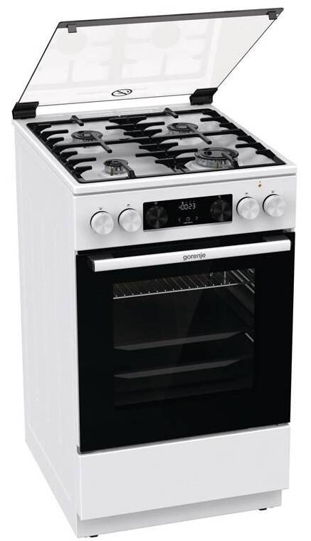 Kombinovaný sporák Gorenje Essential line MEKS5141W / 3300 W / 70 l / 4 varné zóny / bílá Varianta: ivi1