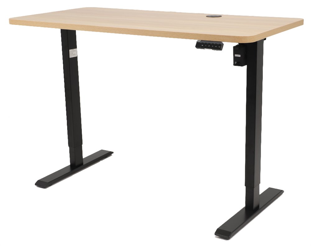 Výškově nastavitelný elektrický stůl BestBerg BBAT-12BWD / rozměr 120x60 cm / výška 70–114 cm / černá/dřevo Varianta: ivi0