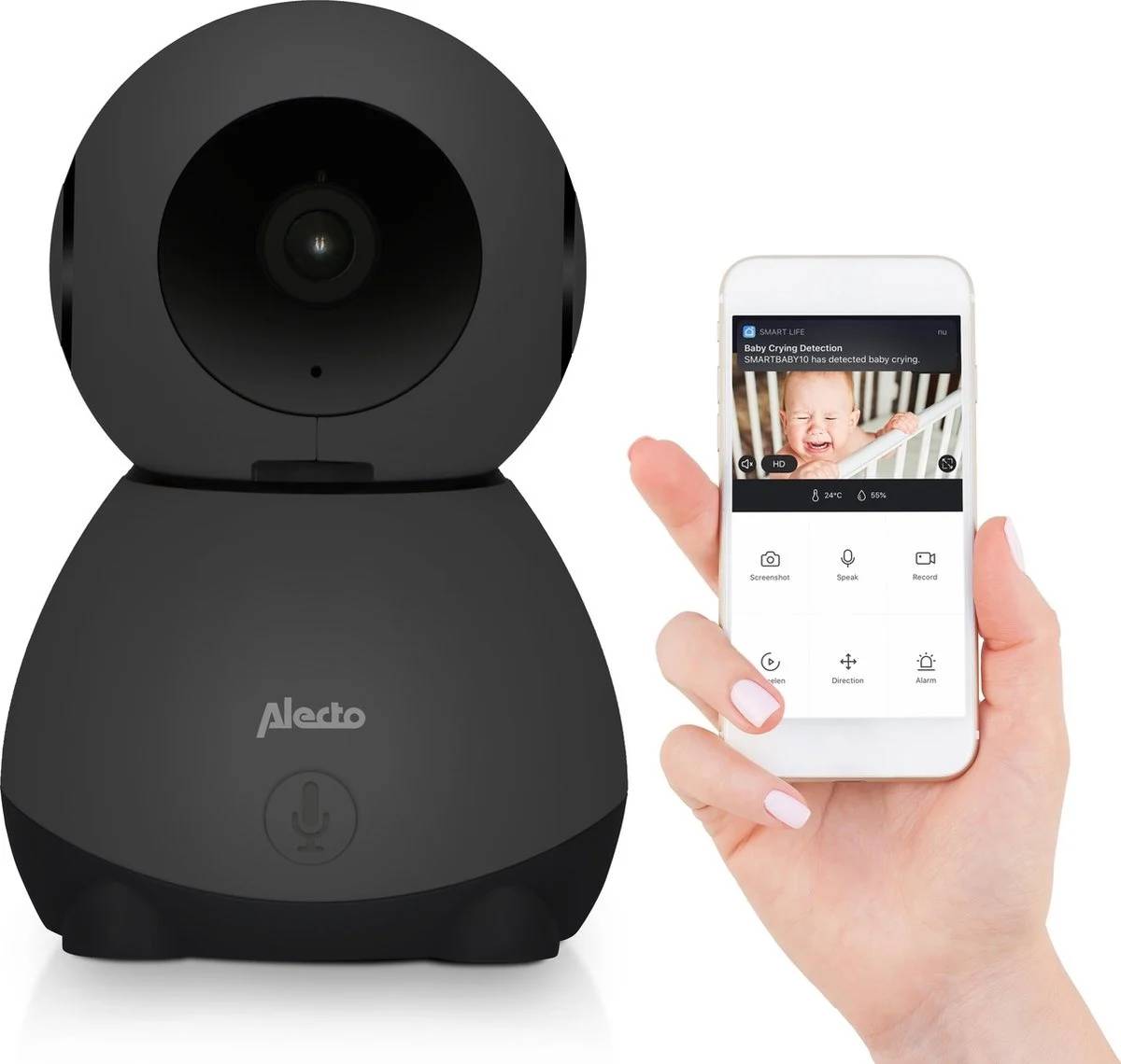 Dětská Wi-Fi chůvička Alecto SMARTBABY10 / 1920 x 1080p / dosah až 300 m / černá/šedá/mintová Varianta: ivi7