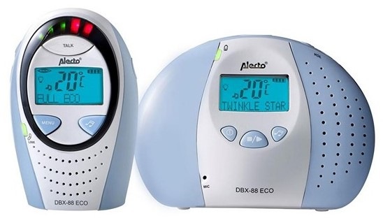 Dětská elektronická chůvička Alecto DBX-88 ECO / dosah až 300 m / LCD displej / DECT / modrá/bílá Varianta: ivi1