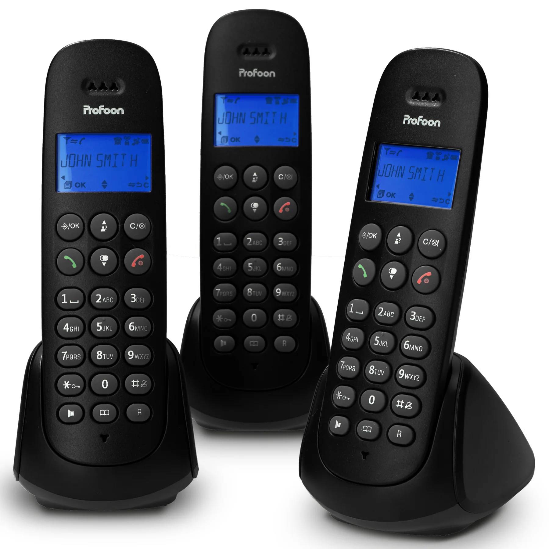 Domácí telefon Profoon PDX-300 TRIPLE / LCD / hands free / černá Varianta: ivi3