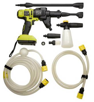 Aku vysokotlaký čistič Baricus PLCDL-191+PLQP767 / 18 V / 2 l/min. / černá/zelená Varianta: ivi20