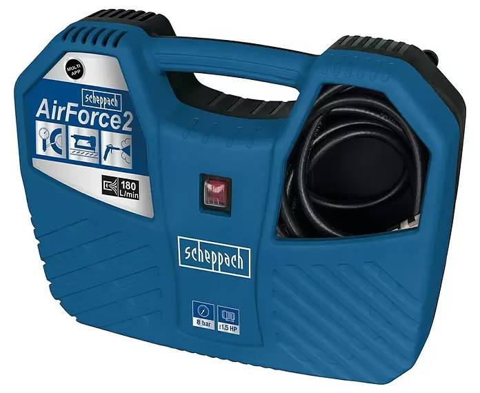 Bezolejový kompresor Scheppach Air Force 2 / 1100 W / 8 bar / 3750 ot./min. / modrá/černá Varianta: ivi1