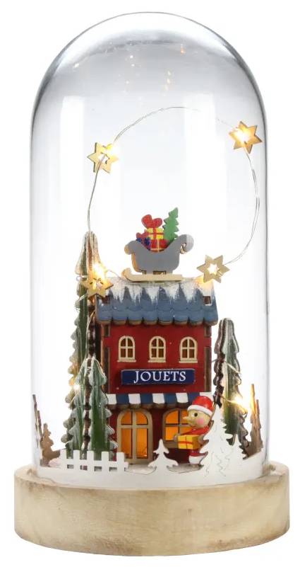 German LED dekorace obchůdek / Ø 11 cm / 3x AA baterie / 10 mikro LED / vícebarevná Varianta: ivi1