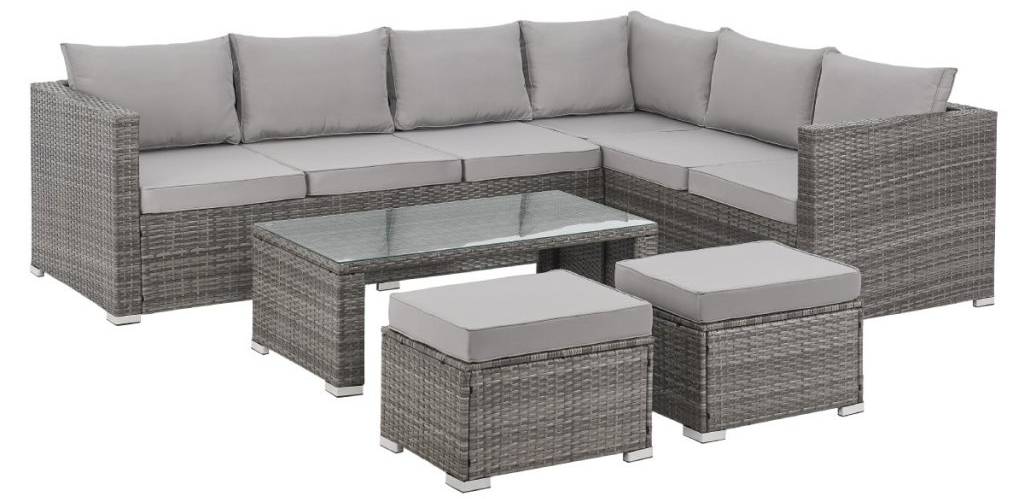 Zahradní set z ratanu BestBerg BBRF-1098G / nosnost částí 120 kg / 180 g/m² / šedá Varianta: ivi0