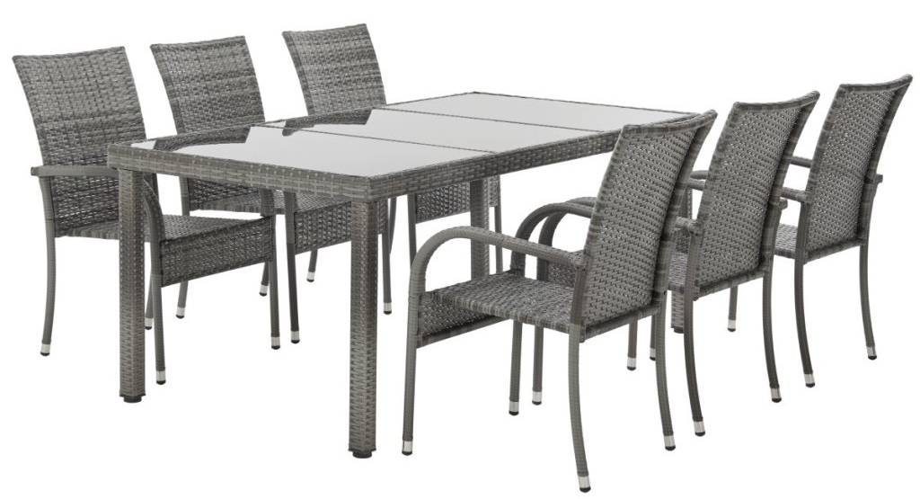 Zahradní set z ratanu BestBerg BBRF-17786G / nosnost částí 120 kg / šedá Varianta: ivi0