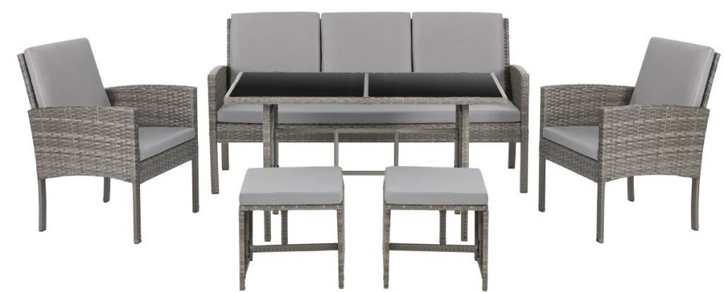 Zahradní set z ratanu BestBerg BBRF-1029G / nosnost částí 120 kg / 180 g/m² / šedá Varianta: ivi0