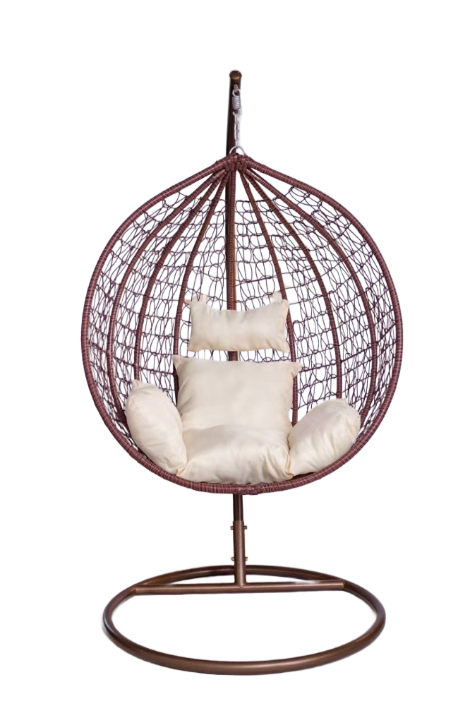 Závěsné křeslo BestBerg BBHC-42BN / ratan / nosnost 150 kg / 160 g/m² / hnědá/béžová Varianta: ivi0