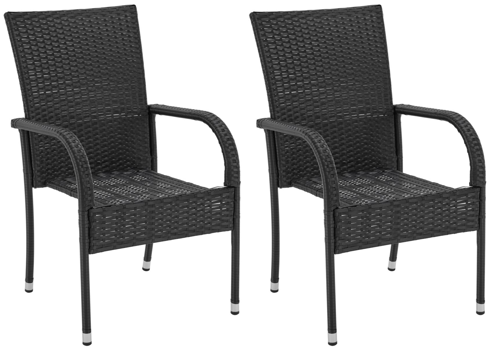 Sada dvou ratanových křesel BestBerg BBRF-1778BL / 2 ks / nosnost 120 kg / černá Varianta: ivi0